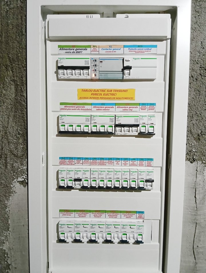 Detaliu conexiuni tablou electric