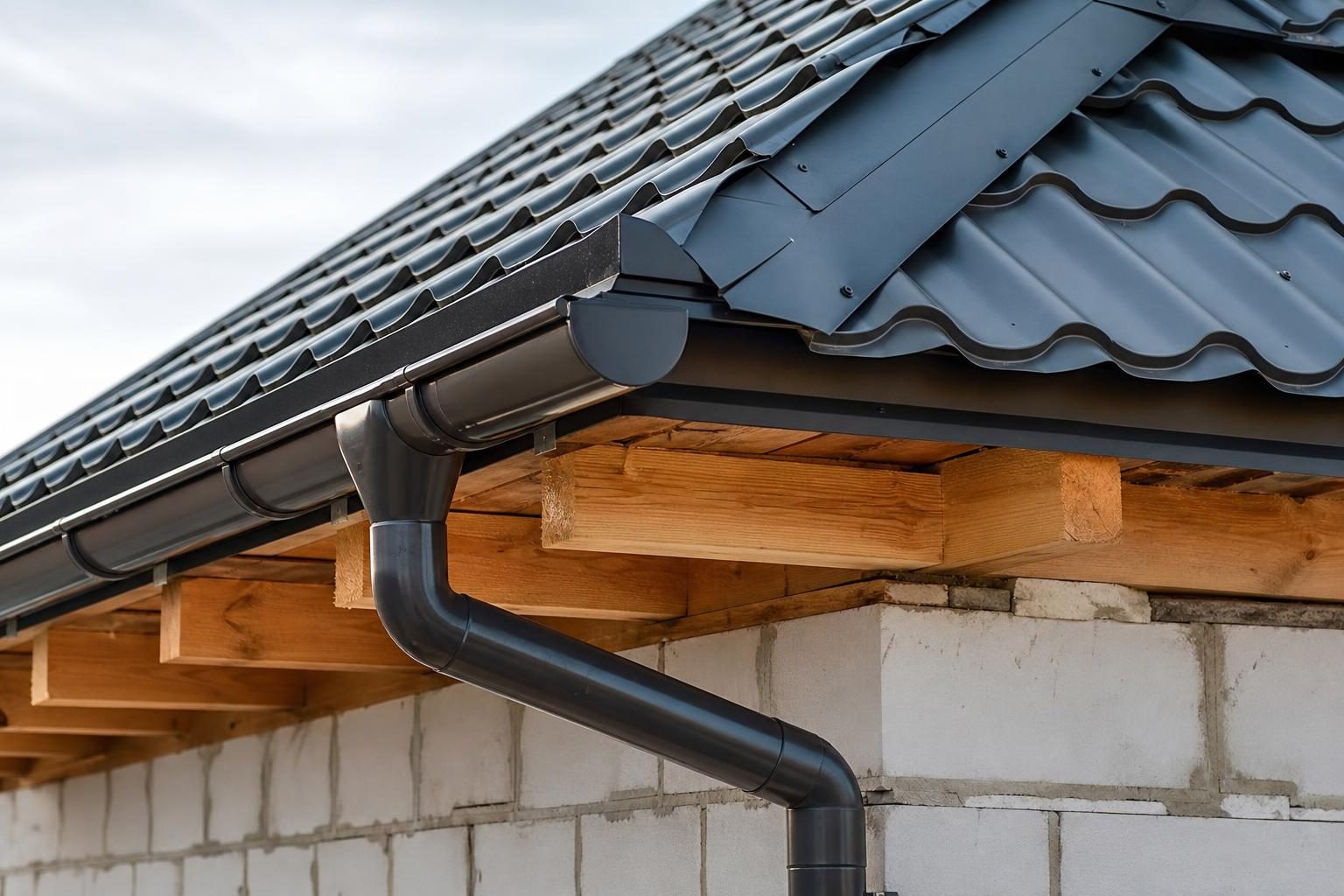 Detaliu jgheaburi și dulgherie acoperiș Roofmaster