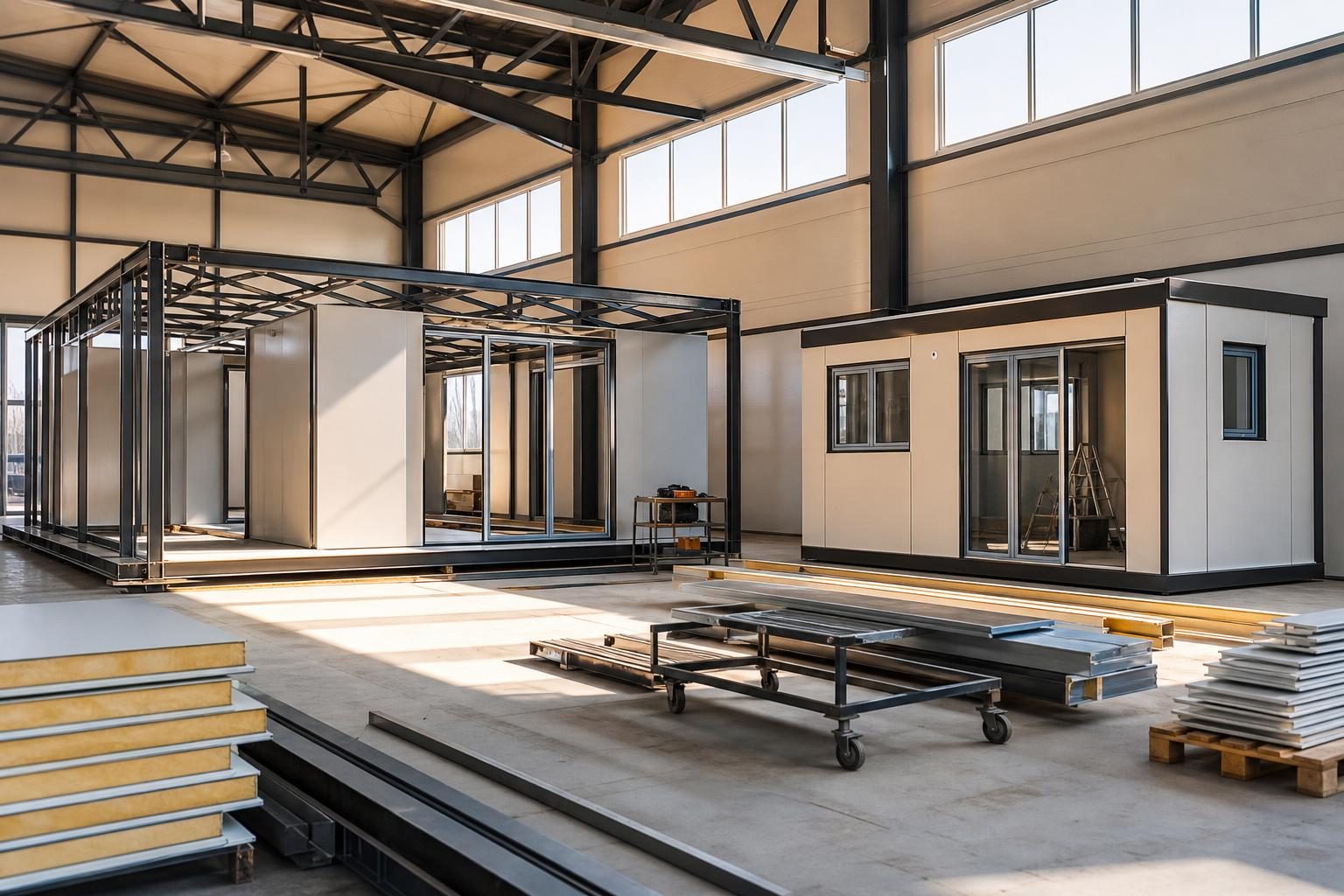 Casă modulară Pavel Simion, structură metalică și panouri termoizolante