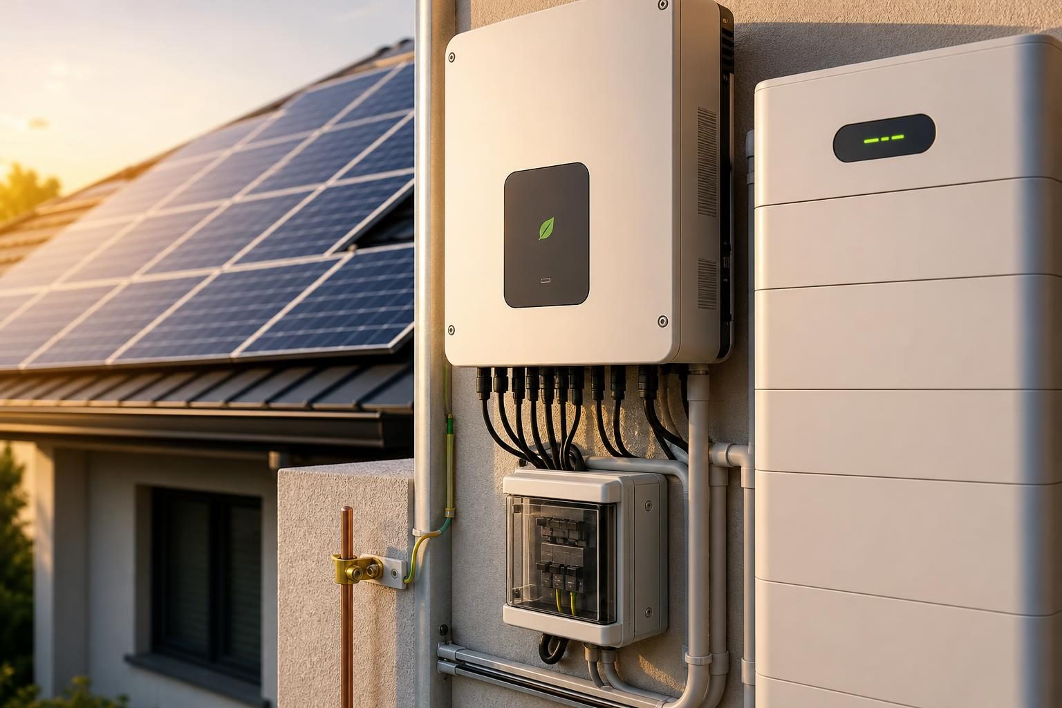 Detaliu reprezentativ al unei instalații fotovoltaice Green Watt Social