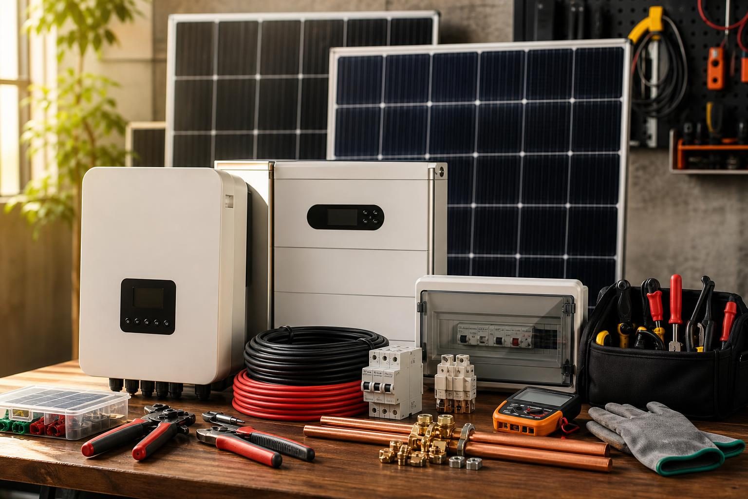 Instrumente și materiale folosite de echipa Green Watt Social la montaj