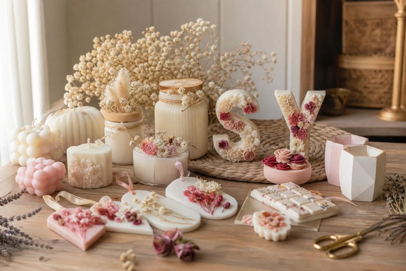 Instrumente și materiale folosite în atelierul Soyartcandels