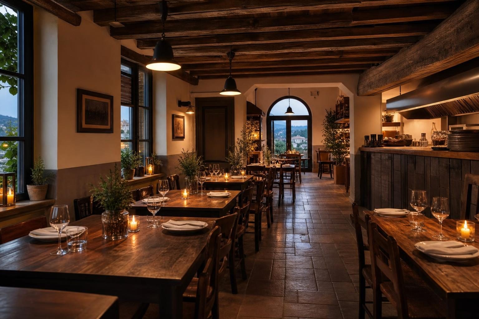 Interior rustic de restaurant